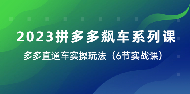 【副业项目6041期】2023拼多多飙车系列课，多多直通车实操玩法（6节实战课）-青简副业网