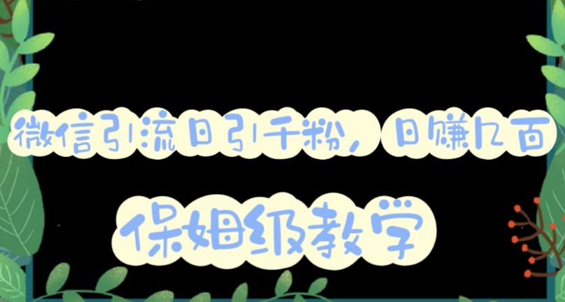 【副业项目6091期】微信互推圈半自动引流方案，矩阵操作日引千人思路【详细视频教程】-青简副业网