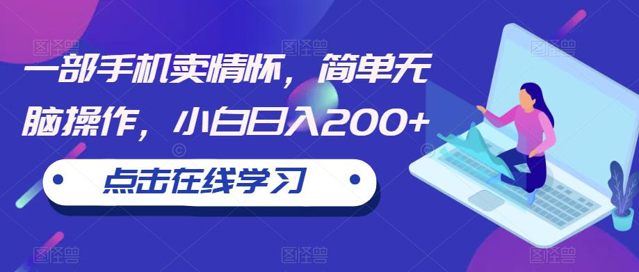 【副业项目6606期】一部手机卖情怀，简单无脑操作，小白日入200+【揭秘】-青简副业网