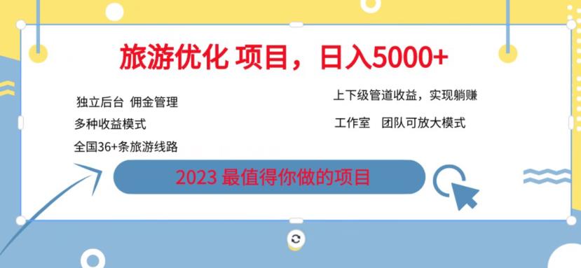 【副业项目6884期】旅游项目最新模式，独立后台+全国35+线路，日入5000+【揭秘】-青简副业网