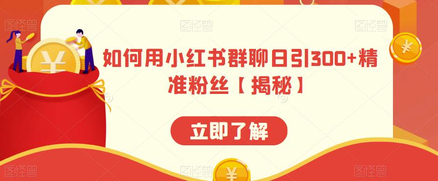【副业项目6389期】如何用小红书群聊日引300+精准粉丝【揭秘】-青简副业网