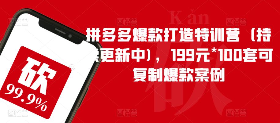 【副业项目6391期】拼多多爆款打造特训营（持续更新中)，199元*100套可复制爆款案例-青简副业网