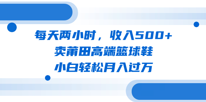 【副业项目6542期】每天两小时，收入500+，卖莆田高端篮球鞋，小白轻松月入过万（教程+素材）-青简副业网