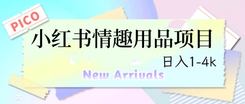 【副业项目6712期】最新小红书情趣用品项目，日入1-4k-青简副业网
