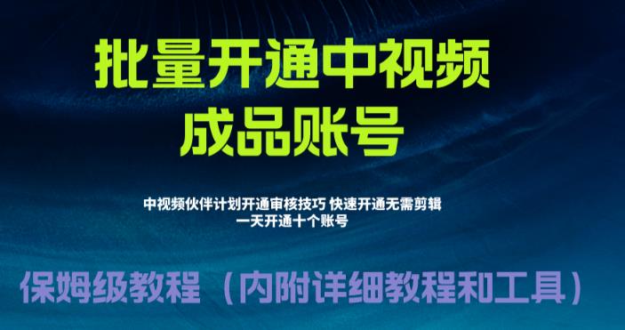 【副业项目6718期】外面收费1980暴力开通中视频计划教程，附 快速通过中视频伙伴计划的办法-青简副业网