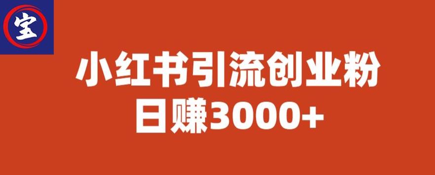 【副业项目6676期】宝哥小红书引流创业粉，日赚3000+【揭秘】-青简副业网