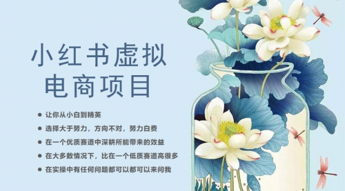 【副业项目6786期】小红书虚拟电商从0到1，让你从小白到精英（20节实操课程）-青简副业网