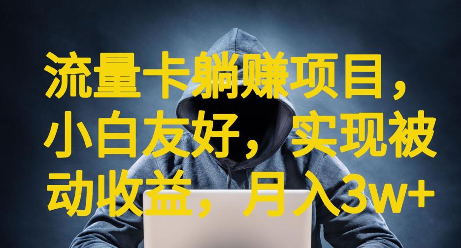 【副业项目6842期】流量卡躺赚项目，小白友好，开设后台，实现被动收益，只要出卡，就能一直赚钱，利润高昂【揭秘】-青简副业网
