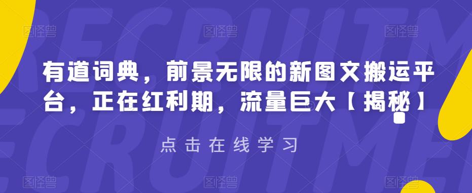 【副业项目6843期】有道词典，前景无限的新图文搬运平台，正在红利期，流量巨大【揭秘】-青简副业网