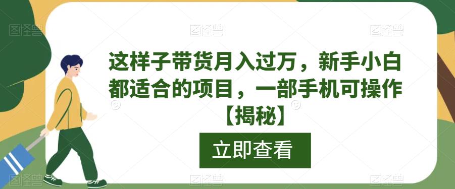 【副业项目6858期】这样子带货月入过万，新手小白都适合的项目，一部手机可操作【揭秘】-青简副业网
