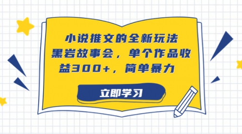 【副业项目7080期】小说推文的全新玩法，黑岩故事会，单个作品收益300+，简单暴力-青简副业网