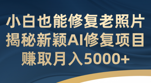【副业项目7218期】小白也能修复老照片！揭秘新颖AI修复项目-青简副业网