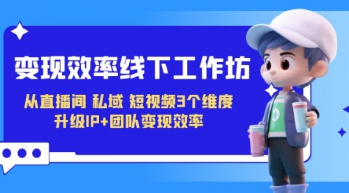 【副业项目7241期】变现-效率线下工作坊，从直播间、私域、短视频3个维度 升级IP+团队变现效率-青简副业网