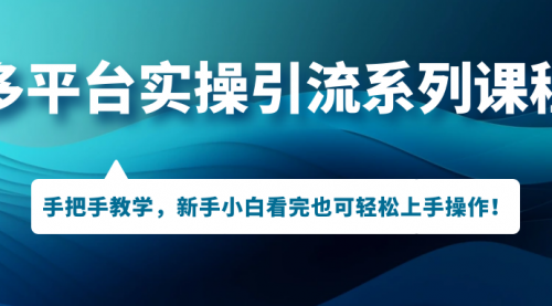 【副业项目7293期】多平台实操引流系列课程，手把手教学，新手小白看完也可轻松上手引流操作！-青简副业网