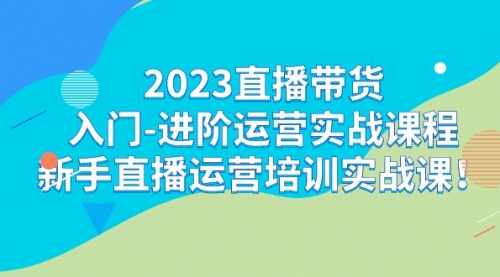 【副业项目7300期】2023直播带货入门-进阶运营实战课程：新手直播运营培训实战课-青简副业网