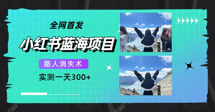 【副业项目7750期】全网首发，小红书蓝海项目，路人消失术，实测一天300+（教程+工具）-青简副业网