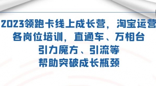 【副业项目7677期】2023领跑·卡 线上成长营 淘宝运营各岗位培训 直通车 万相台 引力魔方 引流-青简副业网