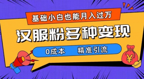 【副业项目7862期】一部手机精准引流汉服粉，0成本多种变现方式，小白月入过万（附素材+工具）-青简副业网