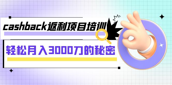 【副业项目8065期】cashback返利项目培训：轻松月入3000刀的秘密-青简副业网