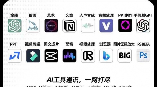 【副业项目7989期】AIGC-全能特训营第3期：一次掌握14大主流AI工具，A1工具通识，一网打尽-青简副业网