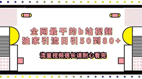 【副业项目8119期】全网最干的b站视频独家引流日引50到80+-青简副业网