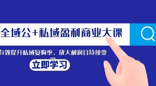 【副业项目8291期】全域公+私域盈利商业大课，有效提升私域复购率，放大利润且持续变现-青简副业网