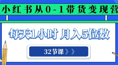 【副业项目8315期】小红书 0-1带货变现营，每天1小时，轻松月入5位数（32节课）-青简副业网