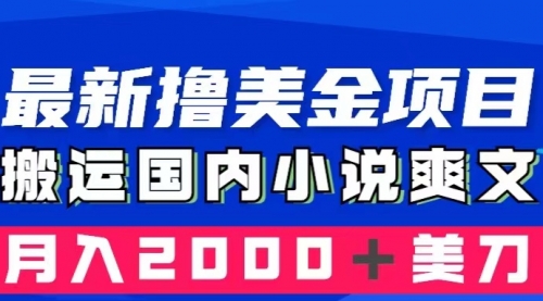 【副业项目8408期】国内小说爽文搬运到国外，复制粘贴一月2000+美金-青简副业网