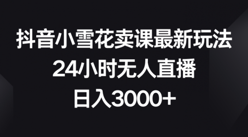 【副业项目8485期】抖音小雪花卖课最新玩法，24小时无人直播-青简副业网