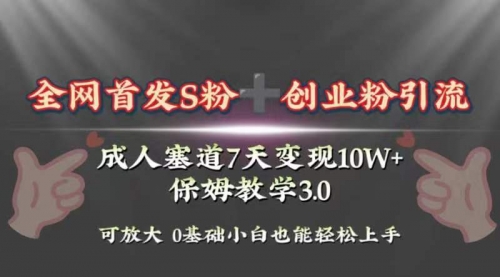 【副业项目8506期】成人用品赛道7天变现10w+保姆教学3.0-青简副业网
