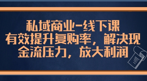 【副业项目8578期】私域商业-线下课，有效提升复购率，解决现金流压力，放大利润-青简副业网