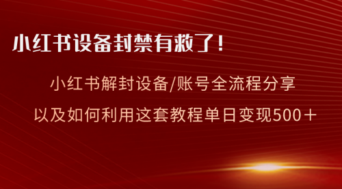 【副业项目8590期】小红书设备及账号解封全流程分享，亲测有效-青简副业网