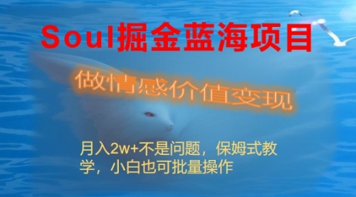 【副业8669期】Soul掘金蓝海项目细分赛道，做情感价值变现，月入2w+不是问题-青简副业网