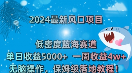 【副业8681期】2024最新风口项目 低密度蓝海赛道，日收益5000+周收益4w+ 无脑操作-青简副业网