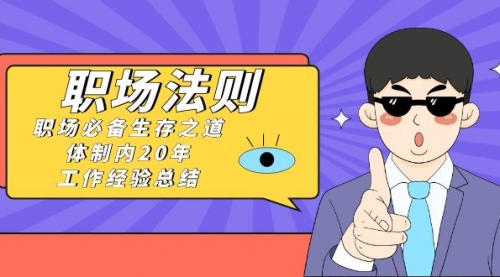 【副业8695期】《职场 法则》职场必备生存之道，体制内20年 工作经验总结（17节课）-青简副业网