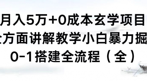 【副业8707期】月入5万+0成本玄学项目，全方面讲解教学，0-1搭建全流程（全）小白暴力掘金-青简副业网