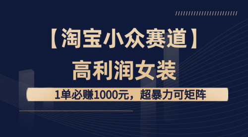 【副业8721期】【淘宝小众赛道】高利润女装：1单必赚1000元-青简副业网