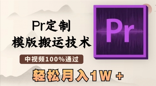 【副业8726期】最新Pr定制模版搬运技术，中视频100%通过-青简副业网