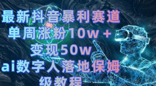 【副业8738期】最新抖音暴利赛道，单周涨粉10w＋变现50w的ai数字人落地保姆级教程-青简副业网
