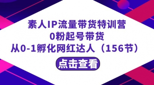 【副业8847期】繁星·计划素人IP流量带货特训营：0粉起号带货 从0-1孵化网红达人（156节）-青简副业网