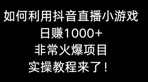 【副业8921期】如何利用抖音直播小游戏日赚1000+，非常火爆项目，实操教程来了！-青简副业网