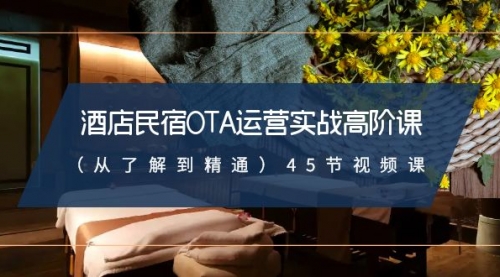 【副业8973期】酒店民宿-OTA运营实战高阶课（从了解到精通）45节视频课-青简副业网