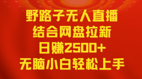 【副业9033期】无人直播野路子结合网盘拉新，日赚2500+多平台变现，小白无脑轻松上手操作-青简副业网