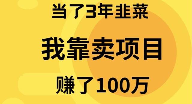 当了3年韭菜，我靠卖项目赚了100万-青简副业网