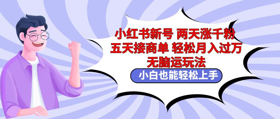 小红书新号两天涨千粉五天接商单轻松月入过万 无脑搬运玩法 小白也能轻…-青简副业网