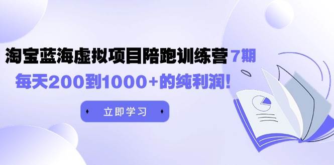 黄岛主《淘宝蓝海虚拟项目陪跑训练营7期》每天200到1000+的纯利润-青简副业网