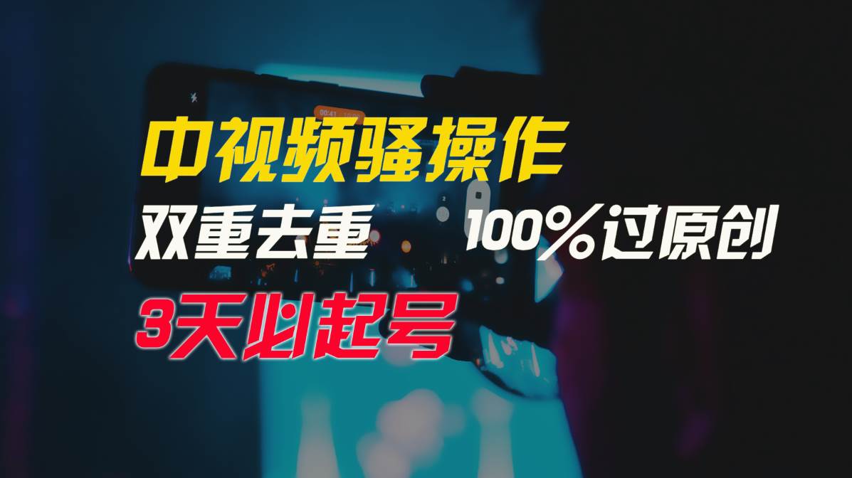中视频骚操作，双重去重100%过原创，3天比必起号，简单无脑，月入3W+-青简副业网