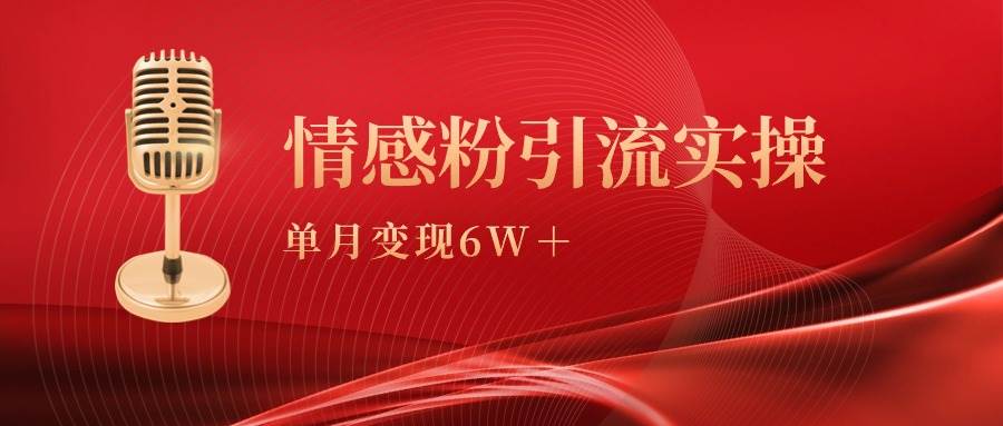 单月变现6w+，情感粉引流变现实操课-青简副业网
