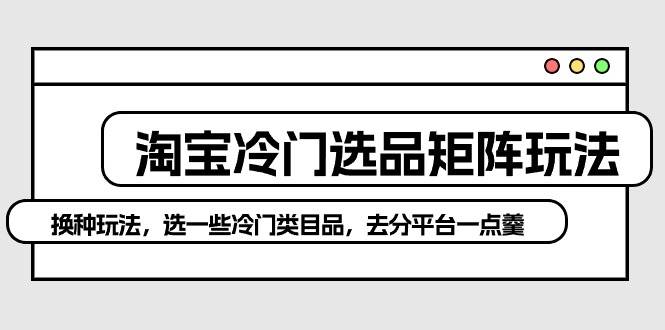 淘宝冷门选品矩阵玩法：换种玩法，选一些冷门类目品，去分平台一点羹-青简副业网
