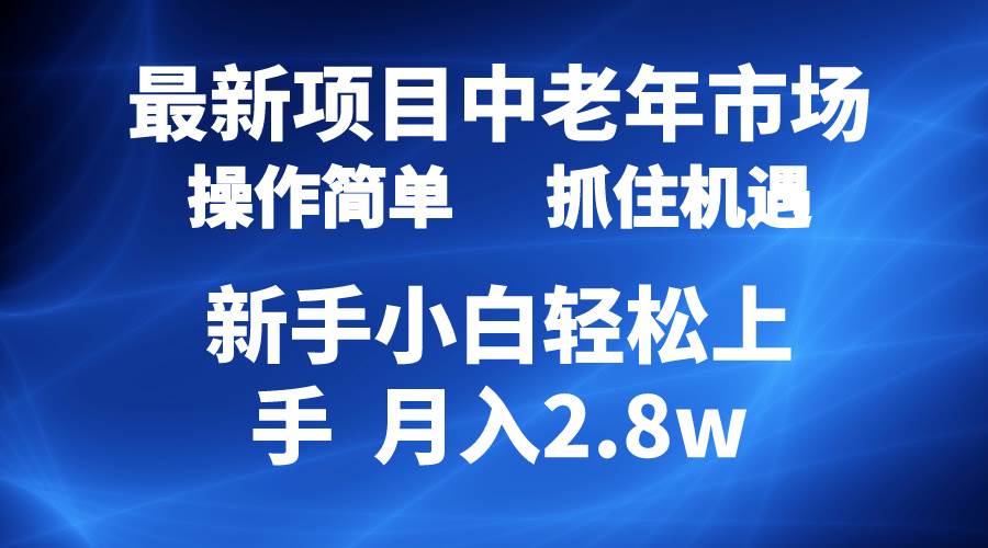 2024最新项目，中老年市场，起号简单，7条作品涨粉4000+，单月变现2.8w-青简副业网